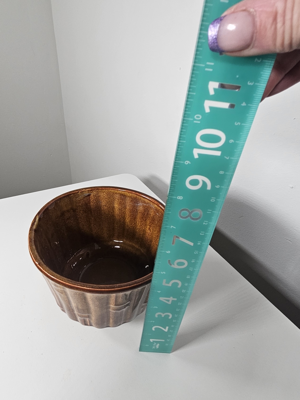 Glazed Ceramic Bowl in Rich Brown and Amber - Picture 6 of 6
